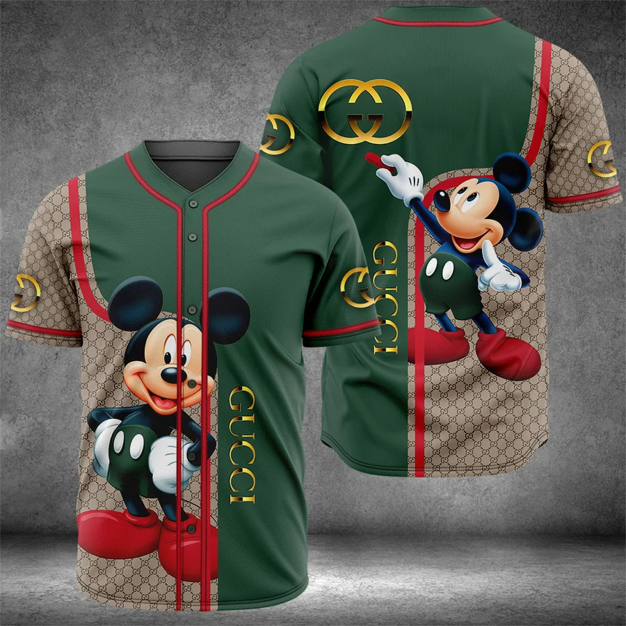 Buy gucci mickey mouse baseball jersey shirt luxury clothing clothes sport outfit for men women disney gifts 34 mte