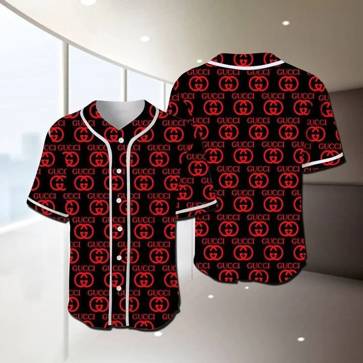 Buy gucci red baseball jersey shirt luxury clothing clothes sport for men women 74 mte