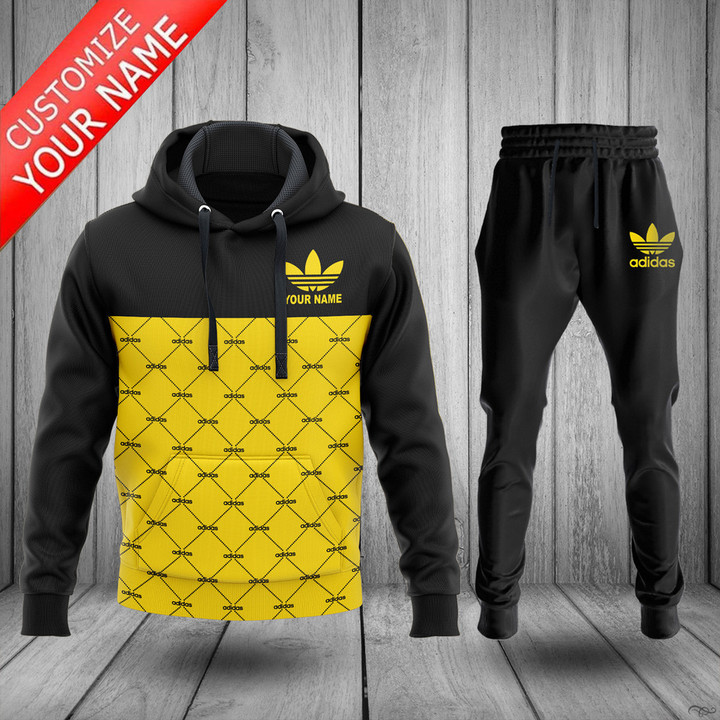 Adidas personalized yellow luxury hoodie long pants 157