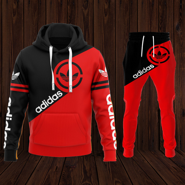 Adidas red new model hoodie long pants 159
