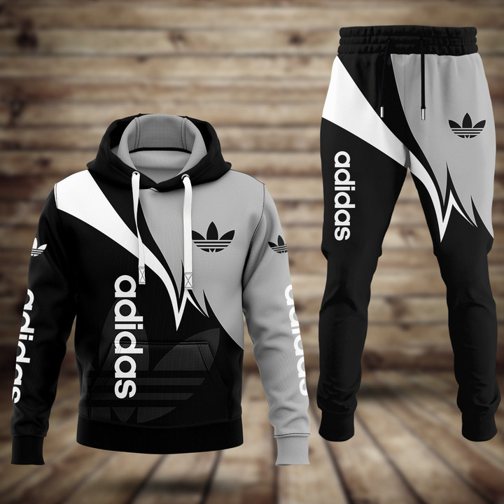 Adidas white line hoodie long pants 113