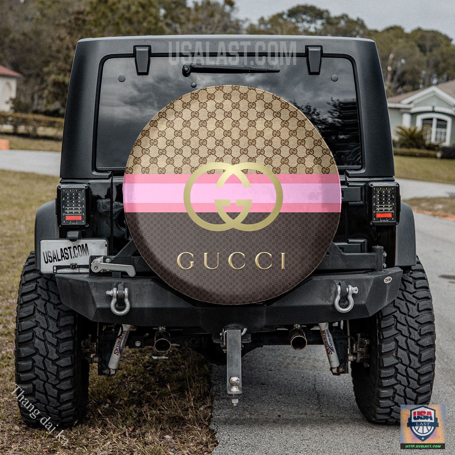 Gucci pink tank black ver1 spare tire cover