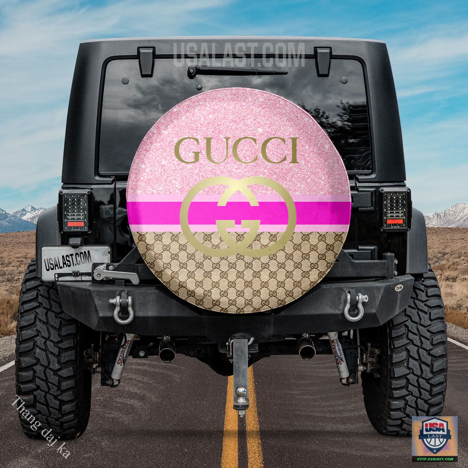 Gucci tan gold spare tire cover
