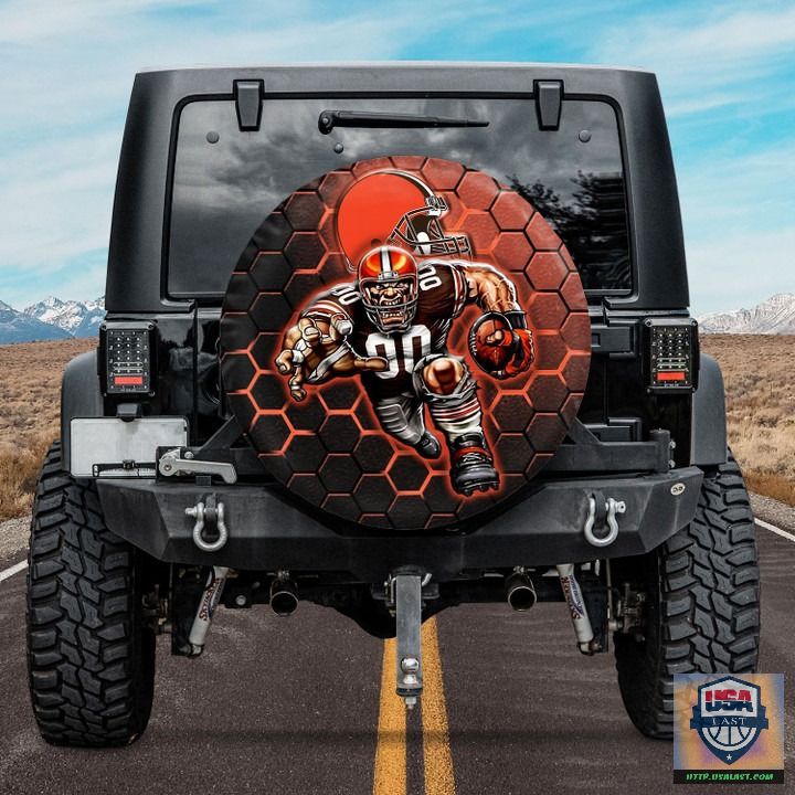 Cleveland browns nfl mascot spare tire cover