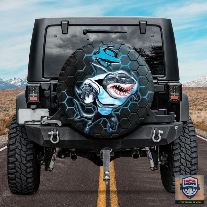 Cronulla-sutherland sharks nrl mascot spare tire cover
