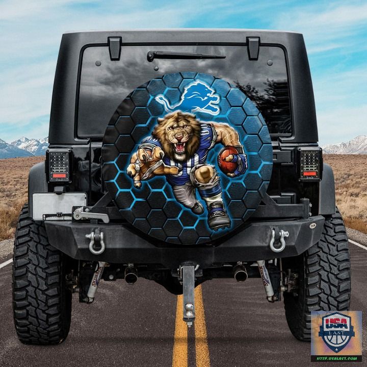 Detroit lions nfl mascot spare tire cover
