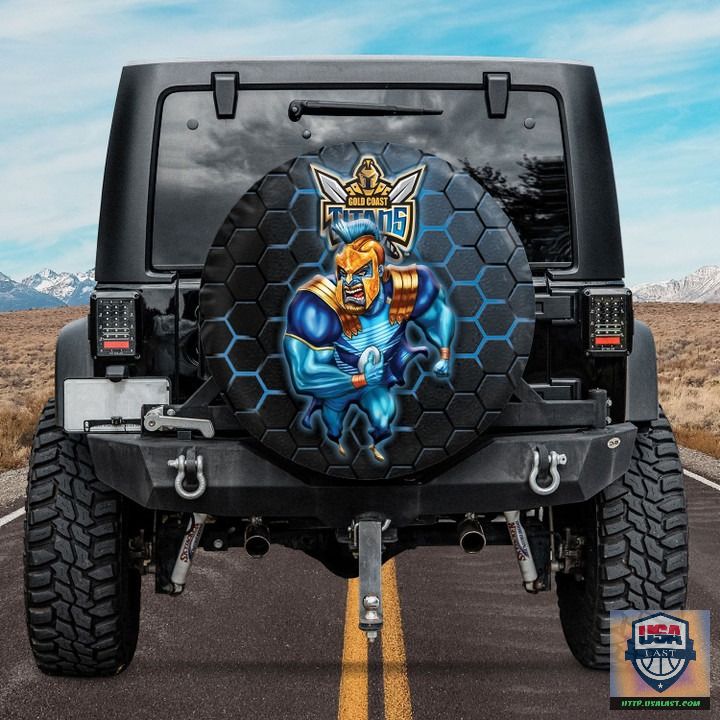 Gold coast titans nrl mascot spare tire cover