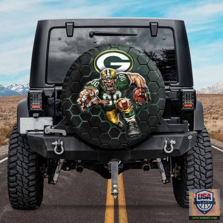Green bay packers nfl mascot spare tire cover