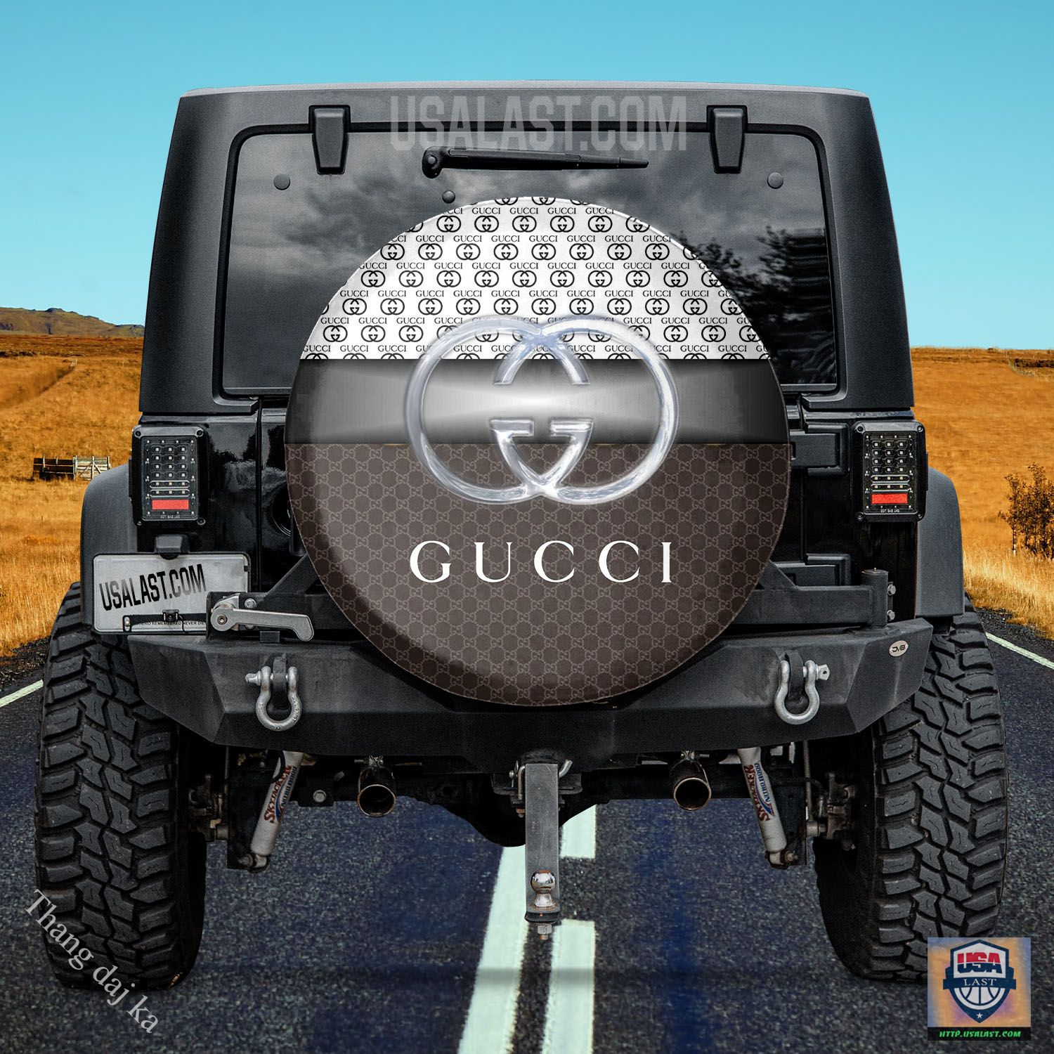 Gucci black and white spare tire covers