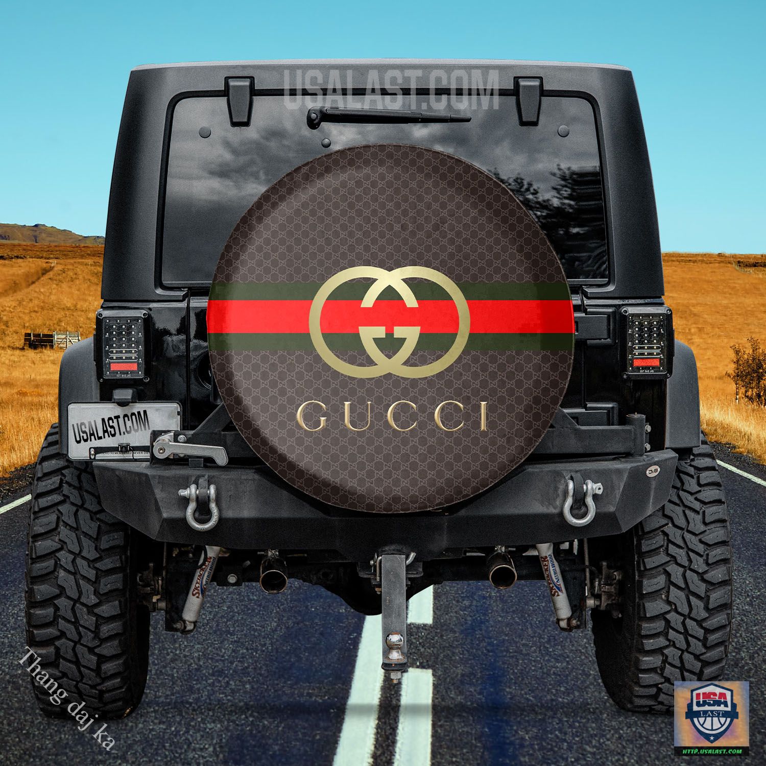 Gucci black red gold spare tire covers
