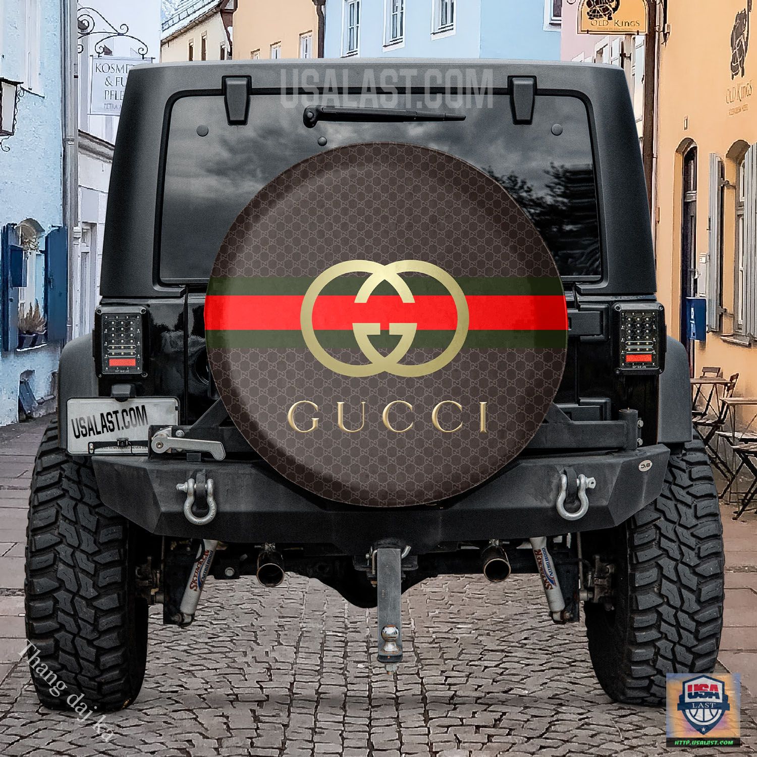 Gucci black spare tire covers