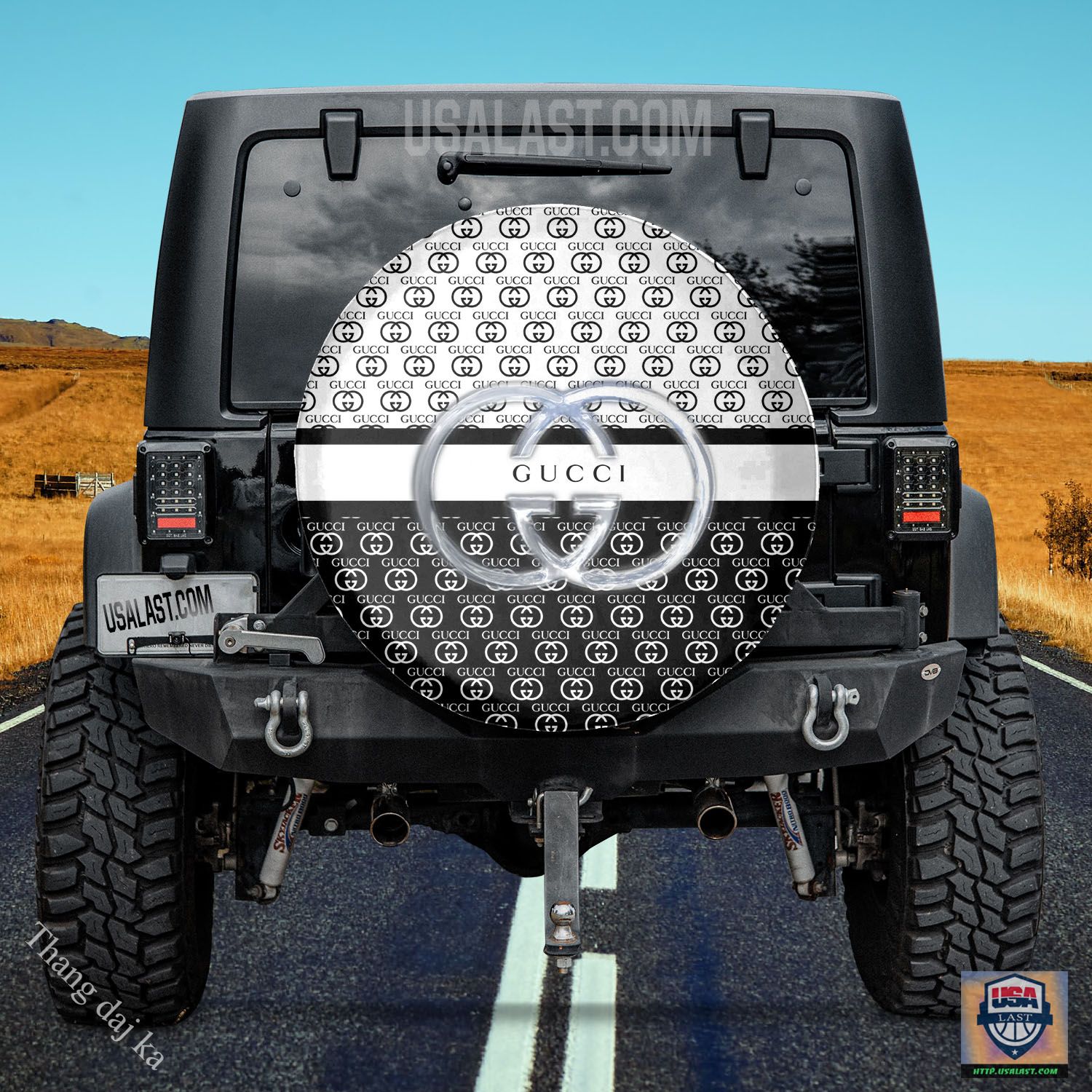 Gucci black white and silver ver2 spare tire covers