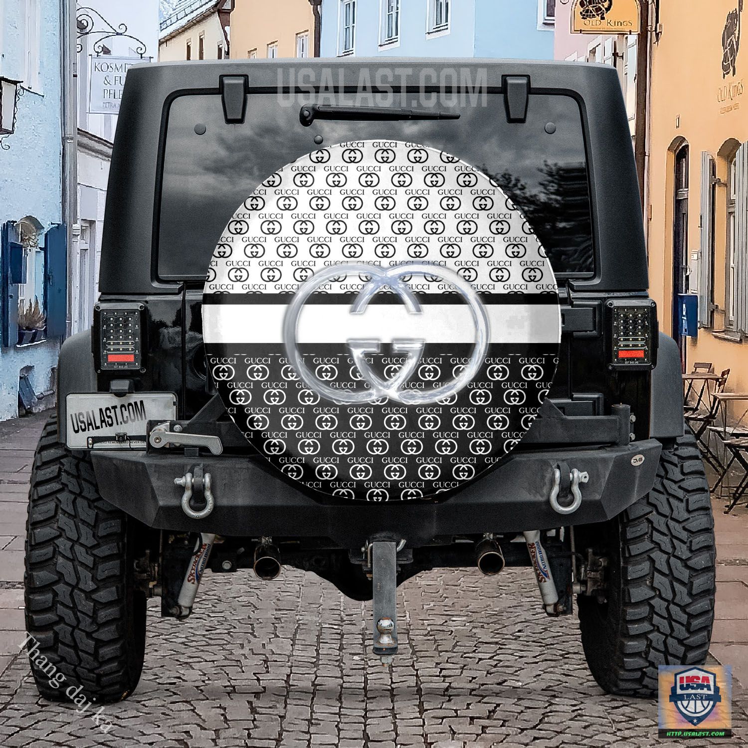 Gucci black white and silver ver3 spare tire covers