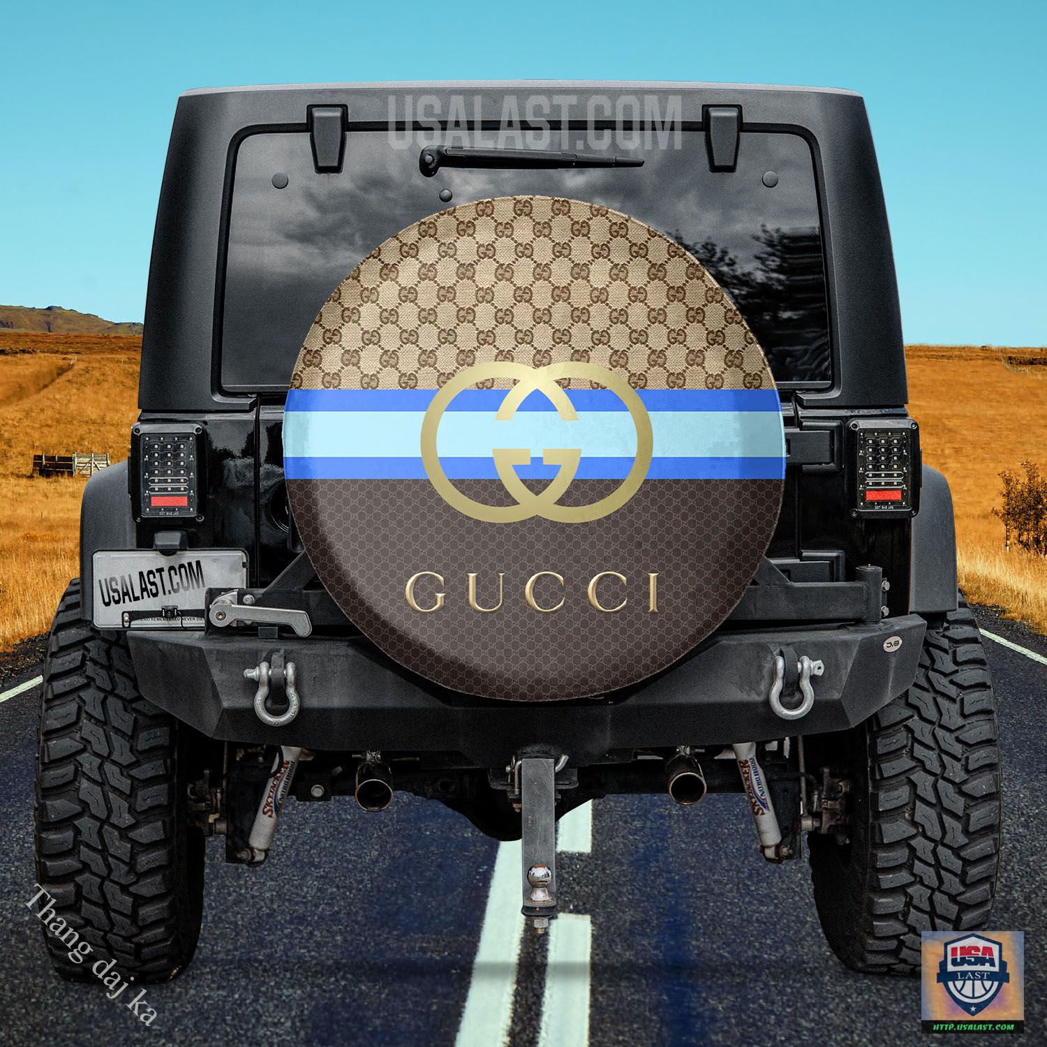 Gucci blue tan spare tire covers