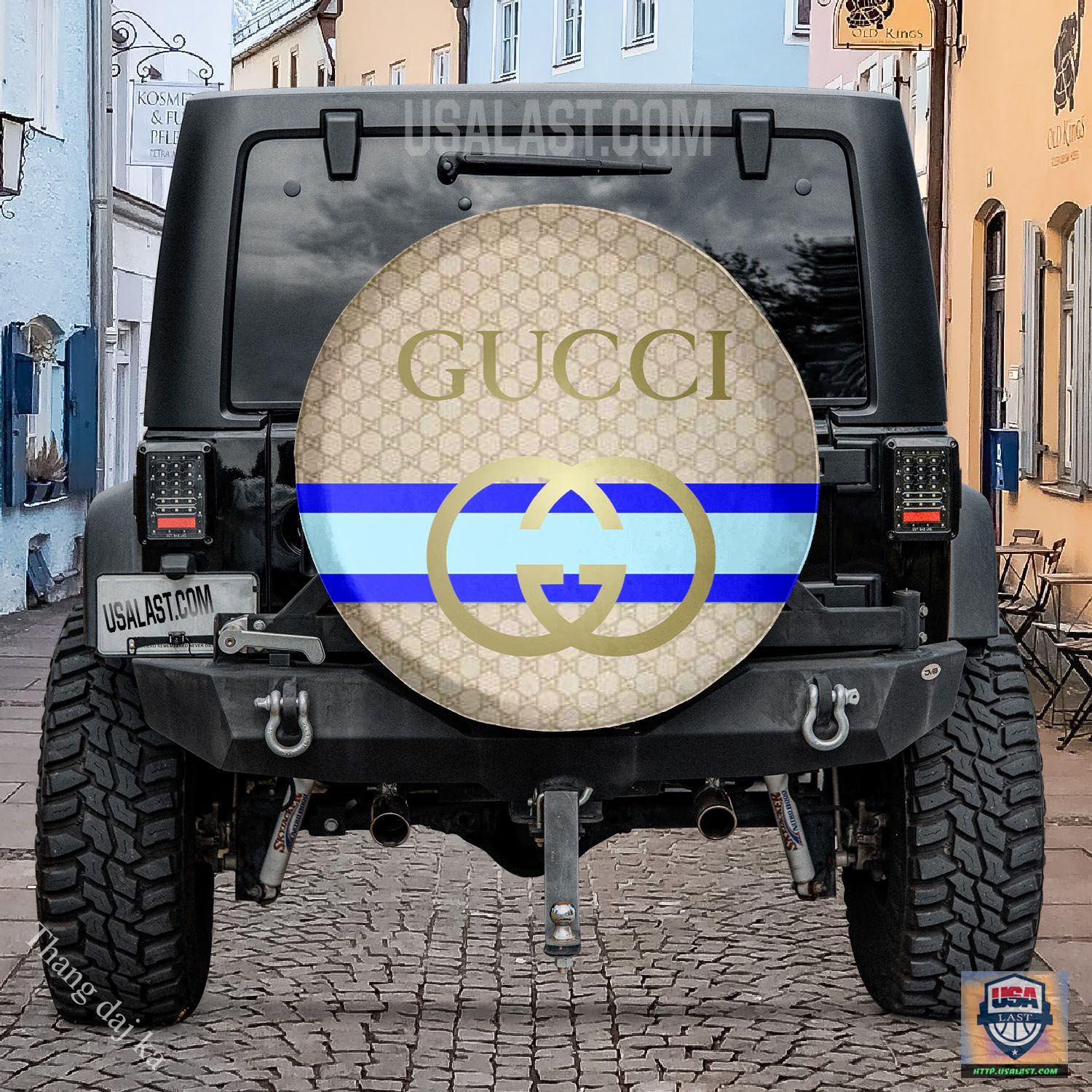 Gucci brown tan blue gold ver1 spare tire covers