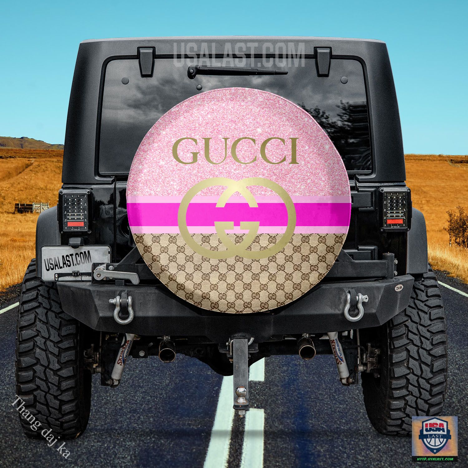 Gucci pink brown gold spare tire covers