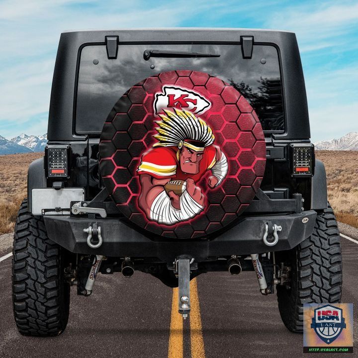 Kansas city chiefs nfl mascot spare tire cover