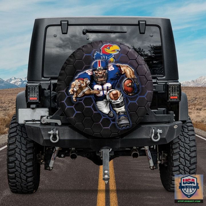 Kansas jayhawks nfl mascot spare tire cover