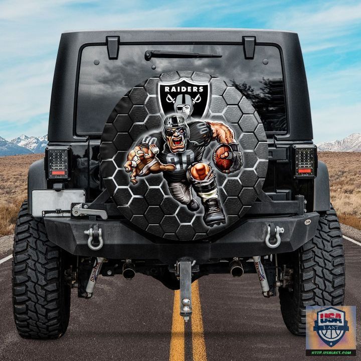 Las vegas raiders nfl mascot spare tire cover