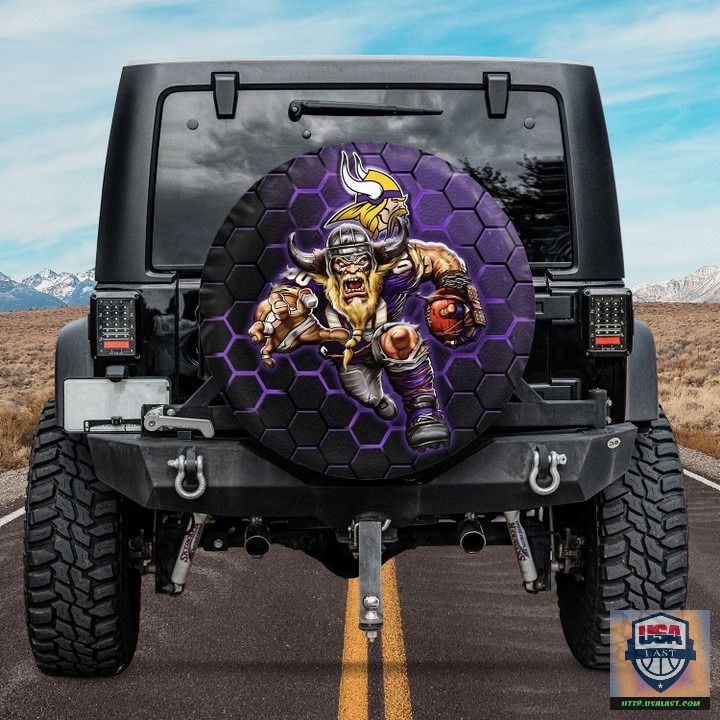 Minnesota vikings nfl mascot spare tire cover