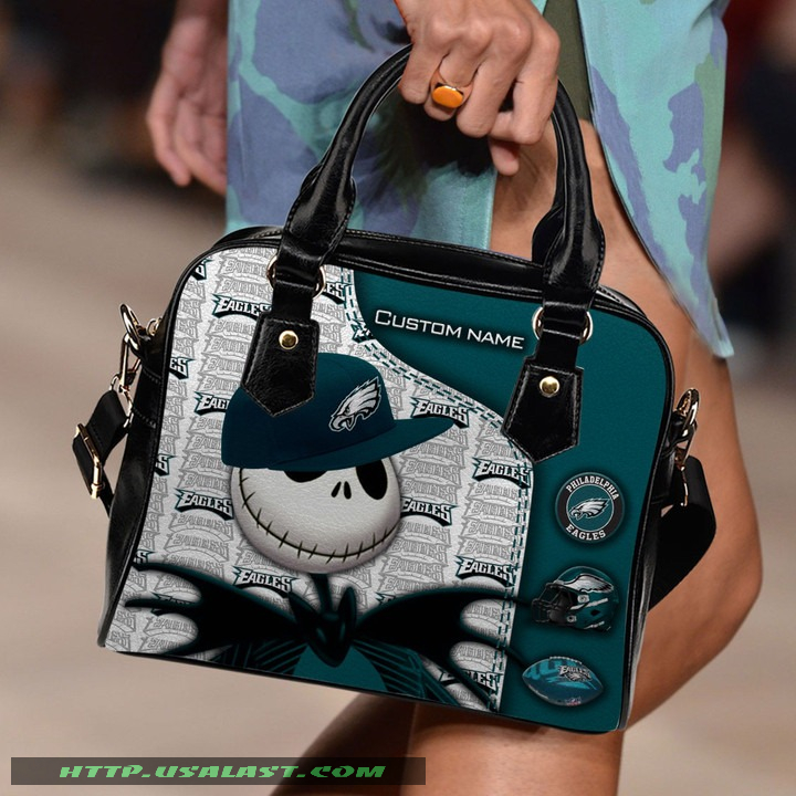 Philadelphia eagles jack skellington personalized shoulder handbag luxury