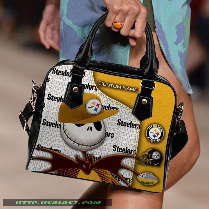 Pittsburgh steelers jack skellington personalized shoulder handbag luxury