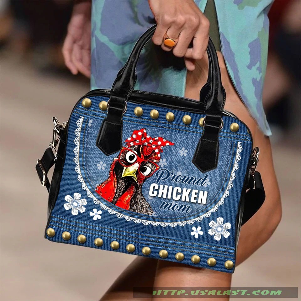 Proud chicken mom shoulder handbag luxury