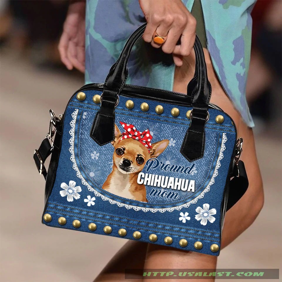 Proud chihuahua mom shoulder handbag luxury