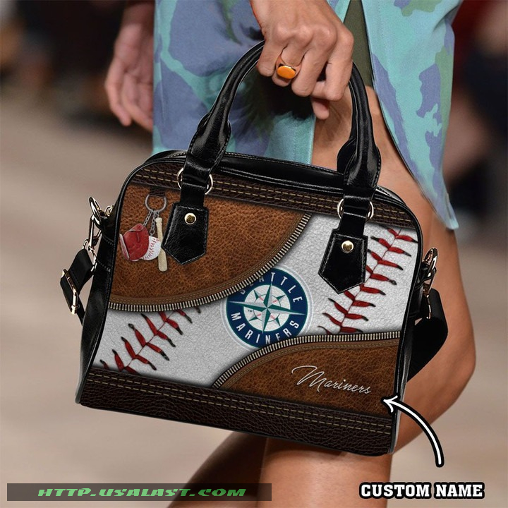 Seattle mariners custom name shoulder handbag luxury