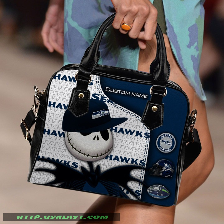 Seattle seahawks jack skellington personalized shoulder handbag luxury