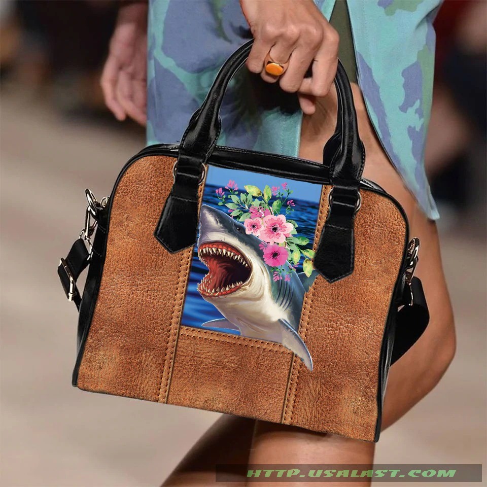 Shark and flower shoulder handbag luxury