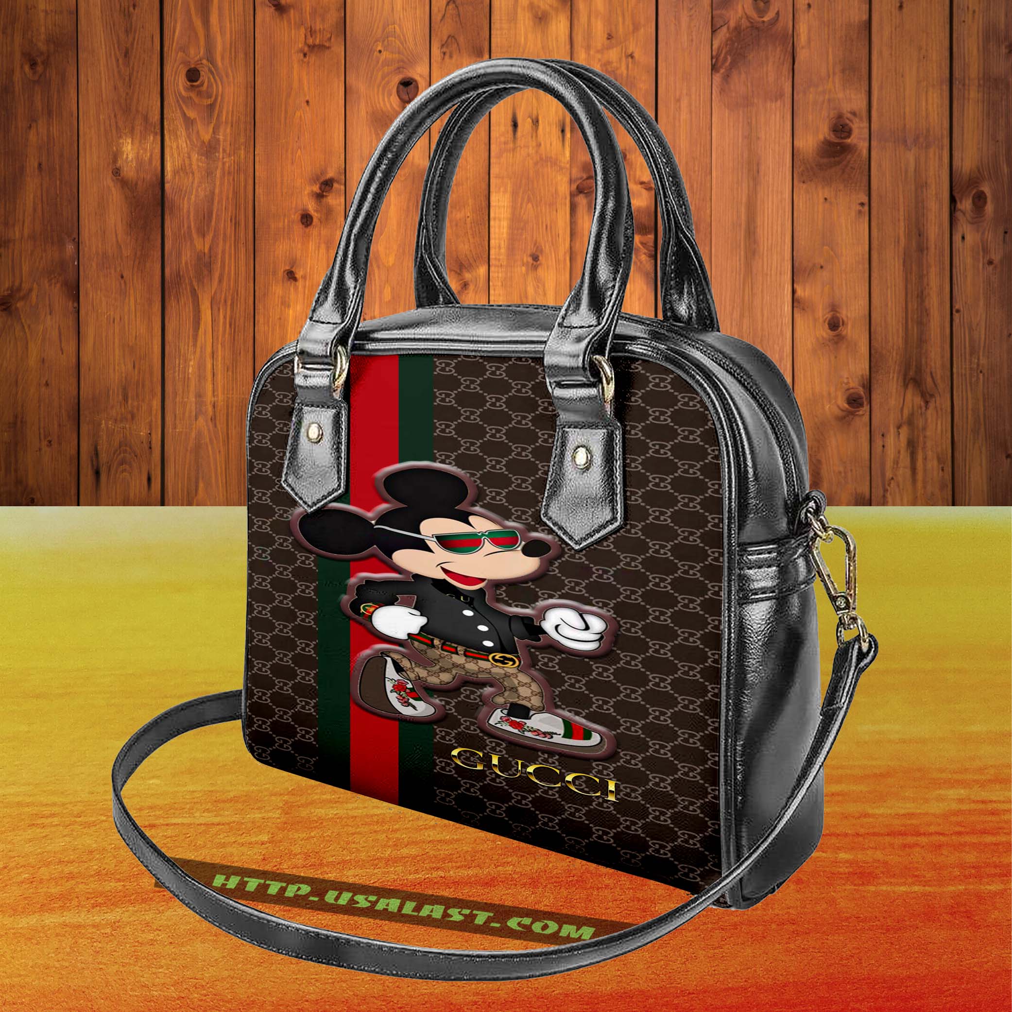 Gucci mickey mouse luxury brand shoulder handbag v66 luxury
