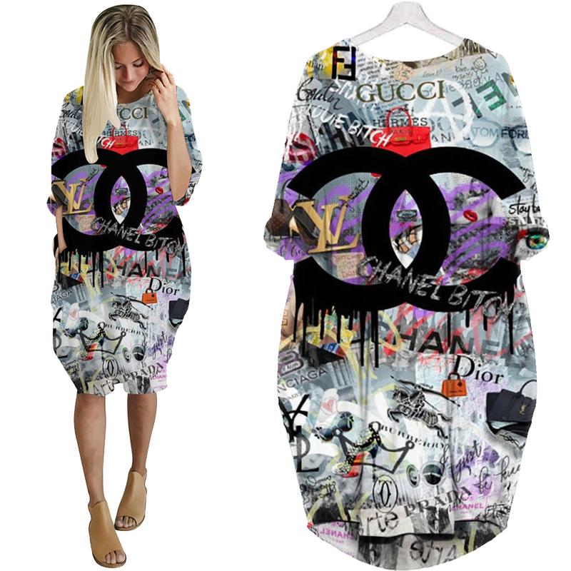
chanel batwing pocket dress luxury brand clothing clothes outfit for women hot 2023
