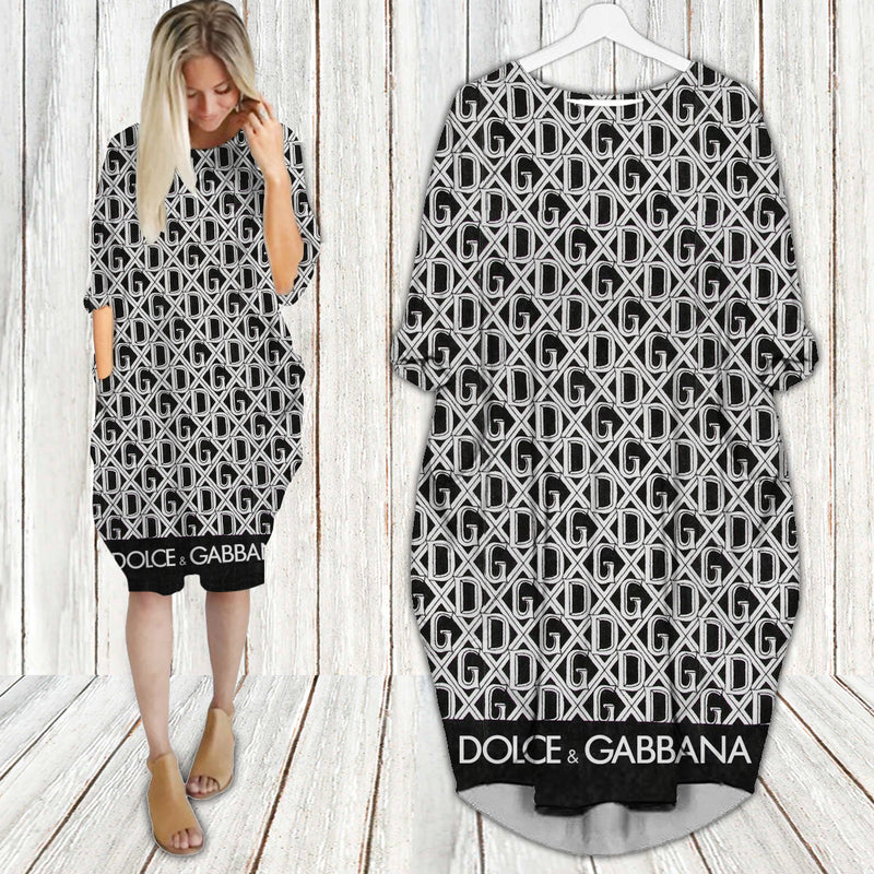 
dolce & gabbana batwing pocket dress d&g luxury brand clothing clothes outfit for women hot 2023
