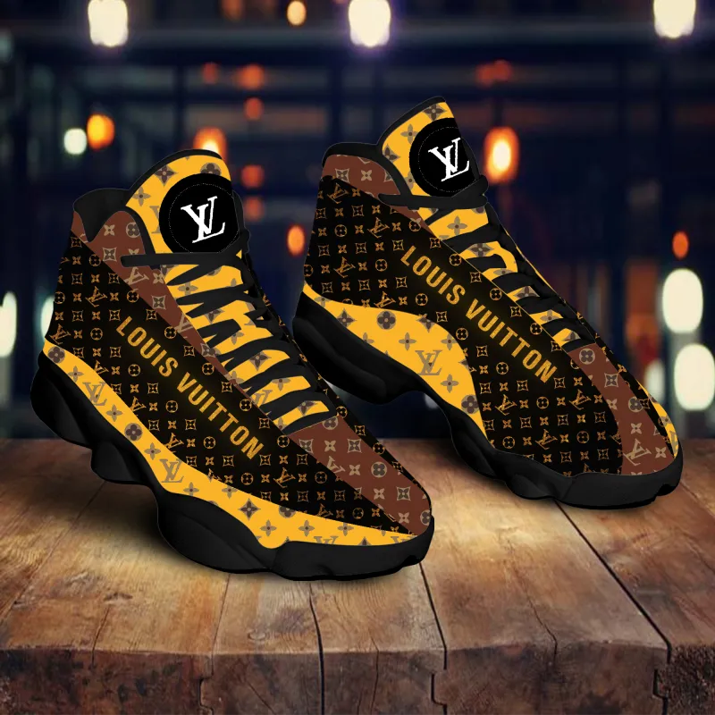 
brown yellow louis vuitton air jordan 13 sneakers shoes hot 2022 lv gifts for men women
