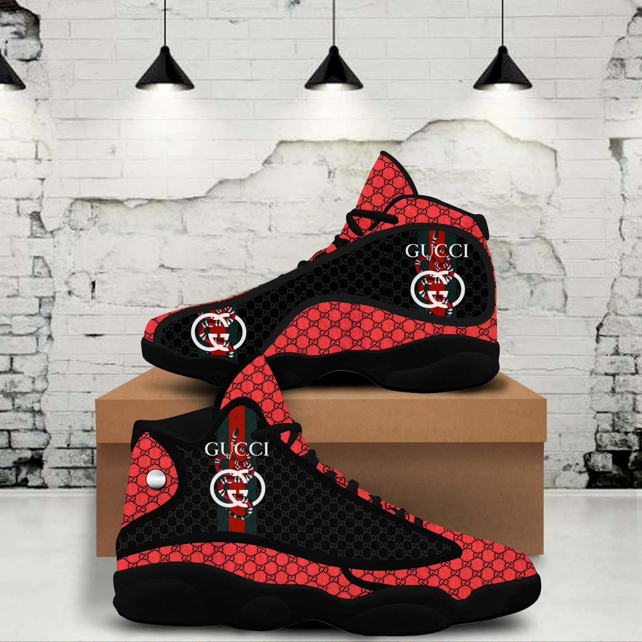 
gucci red snake air jordan 13 sneakers shoes gifts for men women
