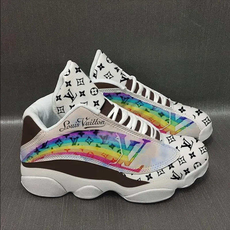 
louis vuitton lv rainbow air jordan 13 sneakers shoes hot 2022 gifts for men women
