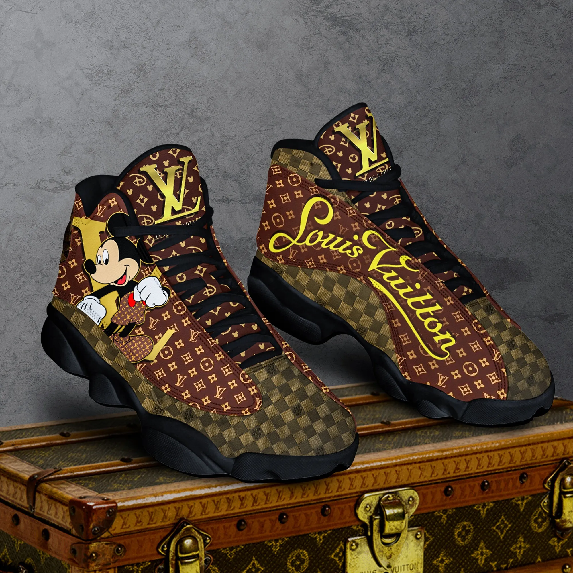 
louis vuitton mickey mouse air jordan 13 sneakers shoes 2022 lv disney gifts for men women
