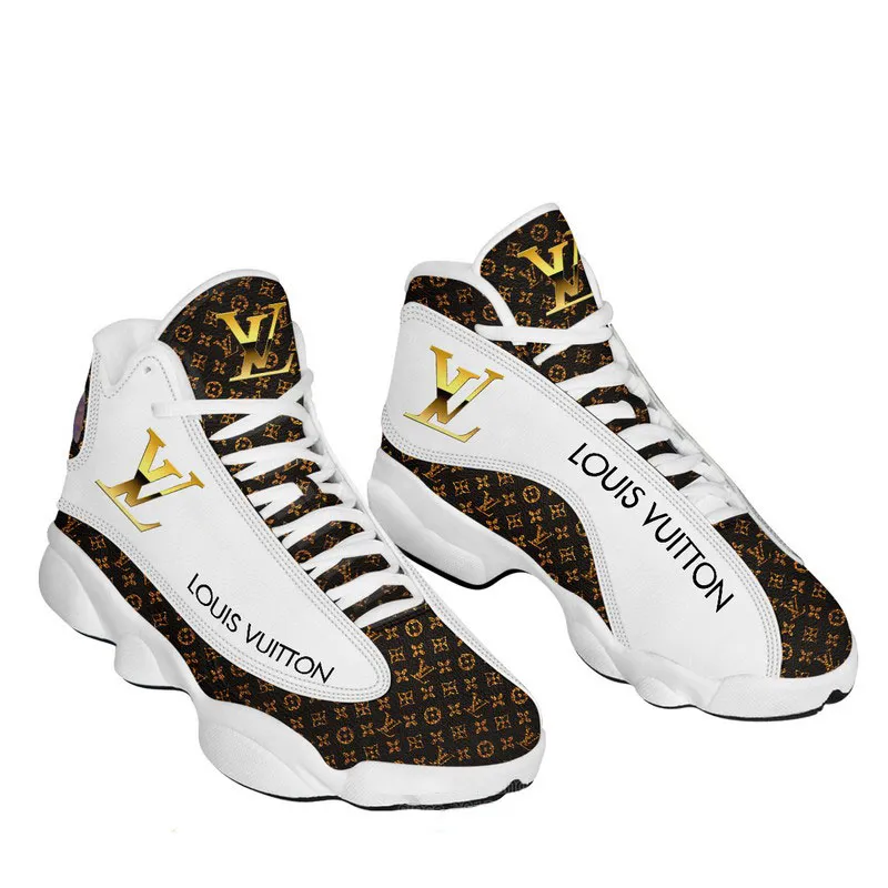 
louis vuitton white brown air jordan 13 sneakers shoes lv hot 2022 for men women
