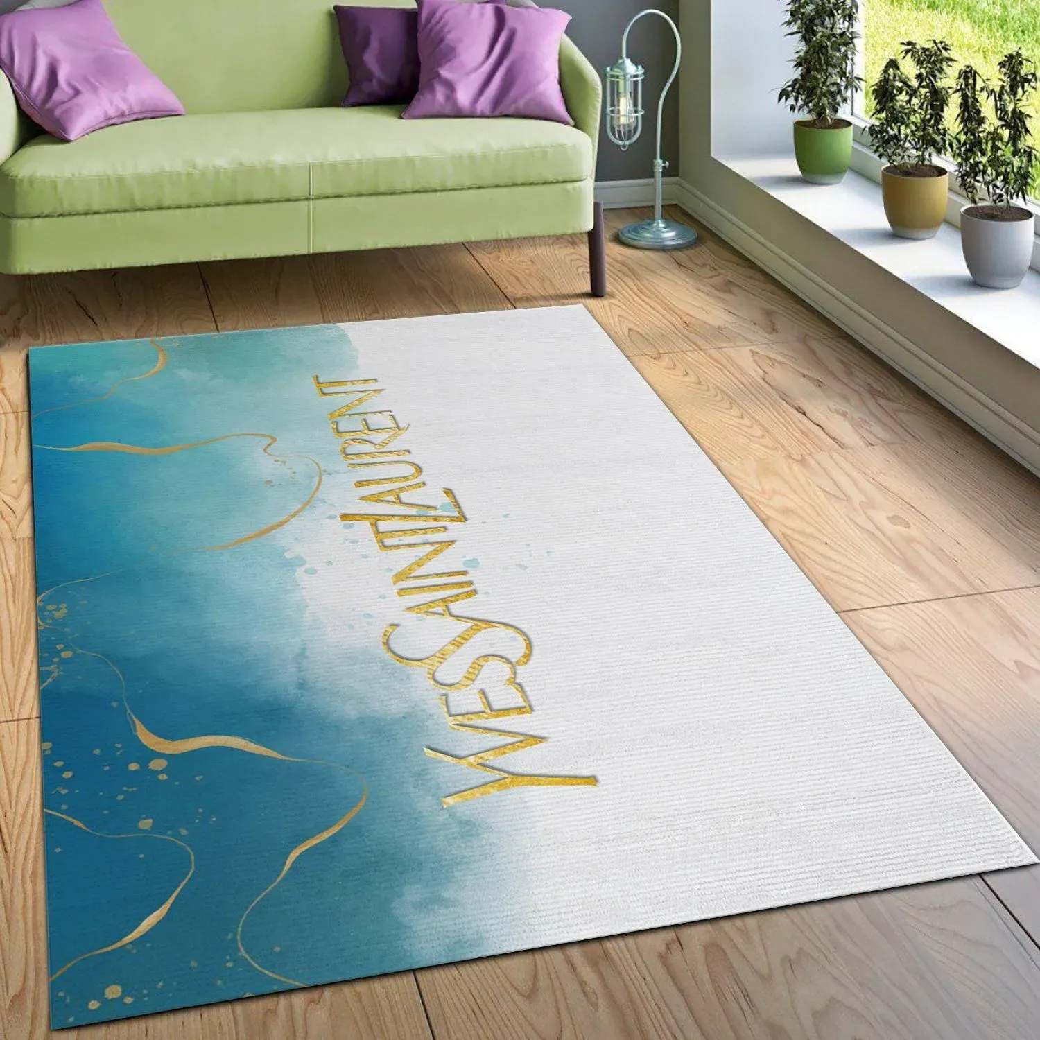 
                yves saint laurent fashion logo limited luxury brand rug carpet home decor
            