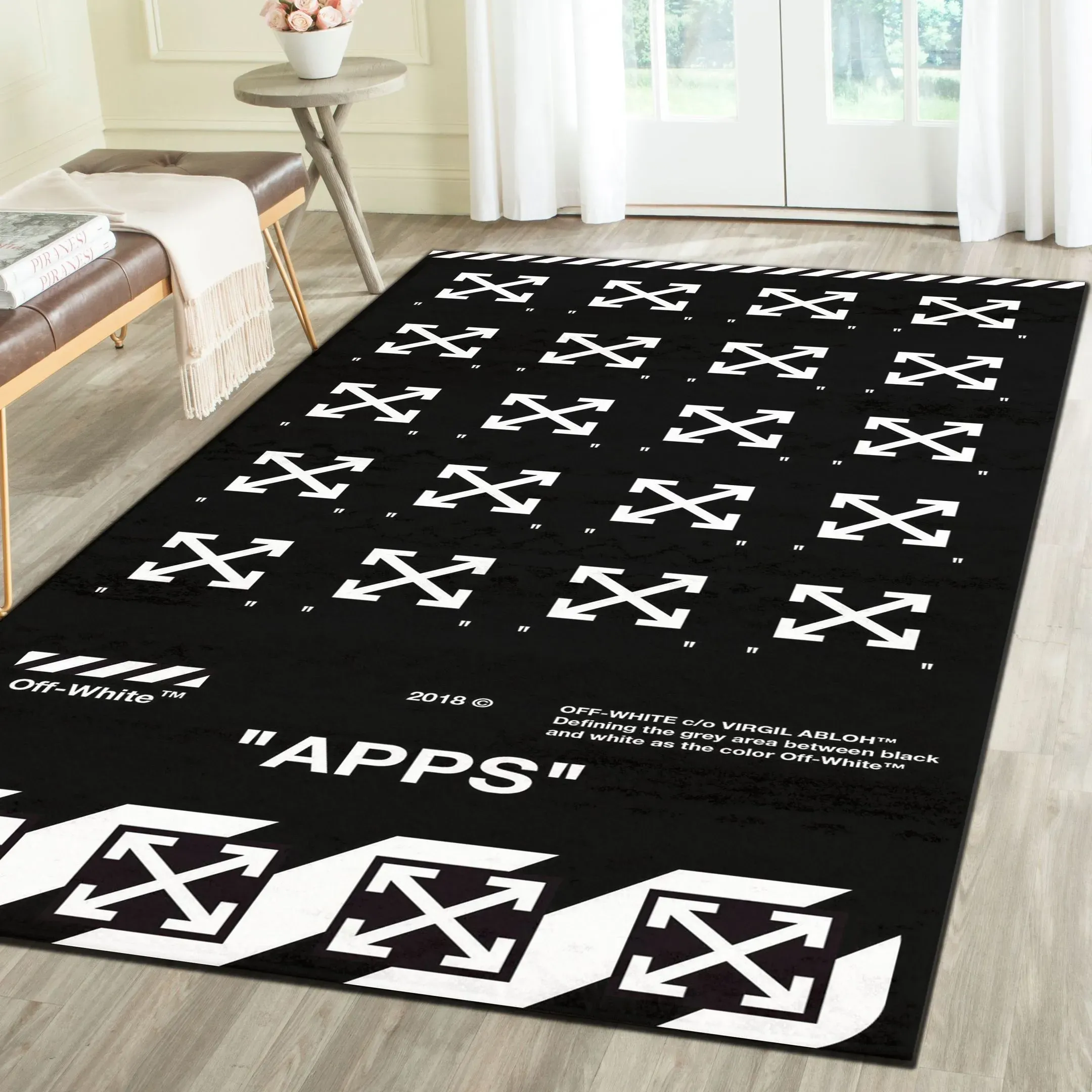 
                off-white fashion logo limited luxury brand rug carpet home decor 12
            