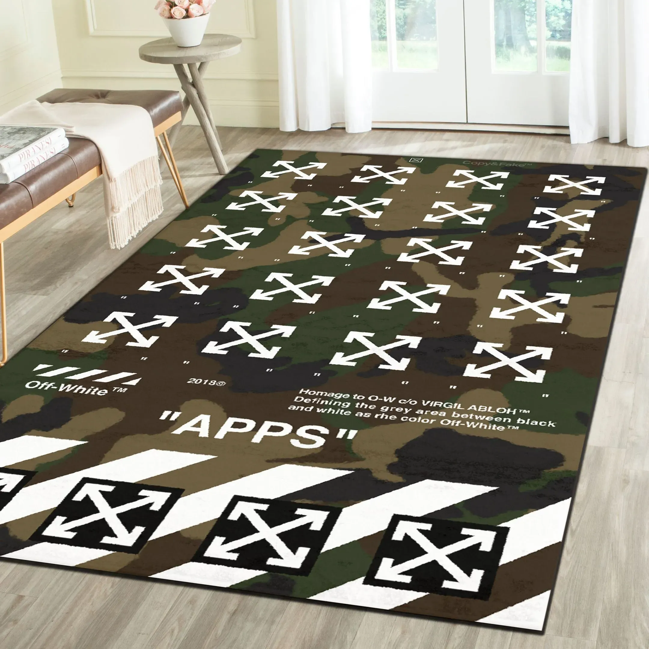 
                off-white fashion logo limited luxury brand rug carpet home decor 09
            