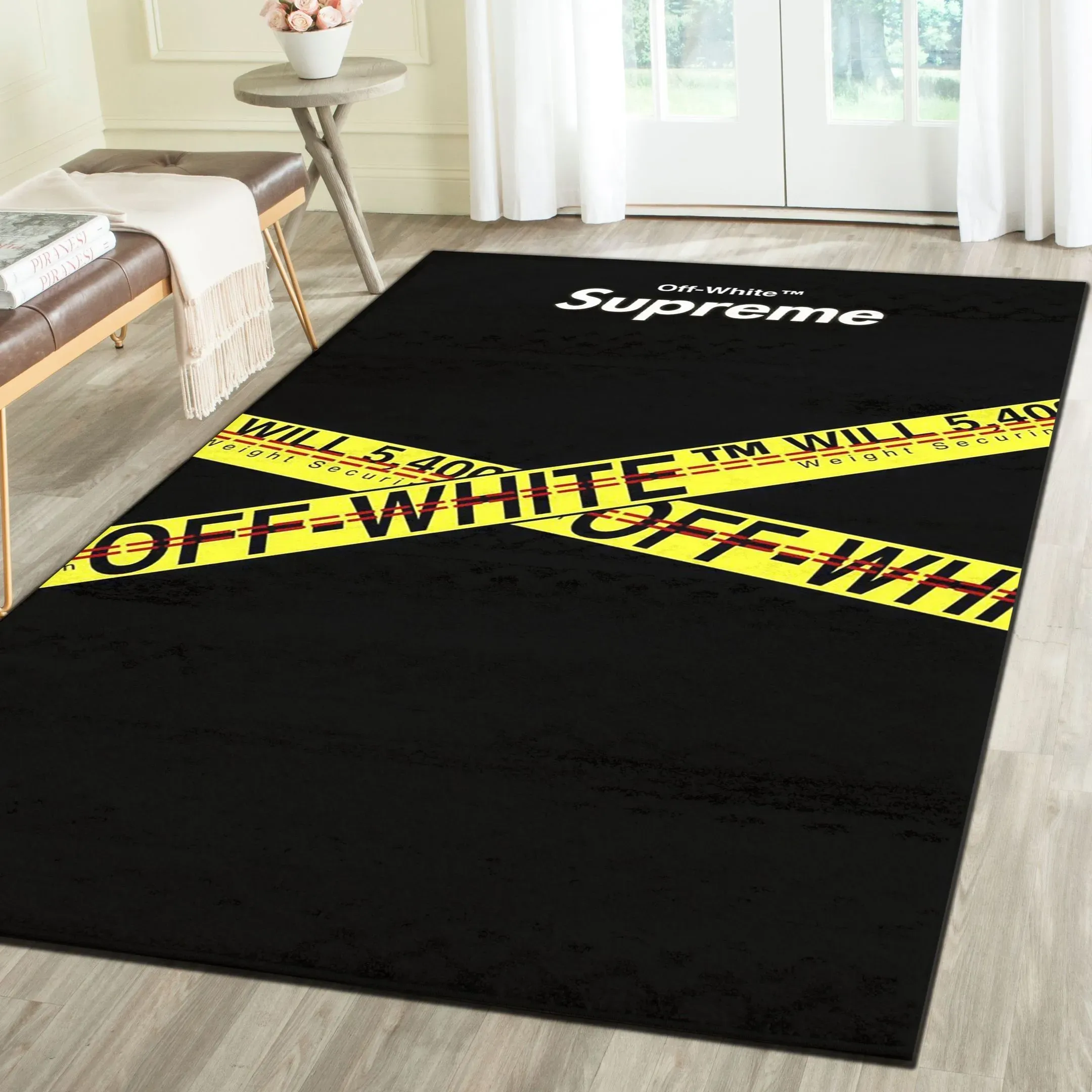 
                off-white fashion logo limited luxury brand rug carpet home decor 07
            