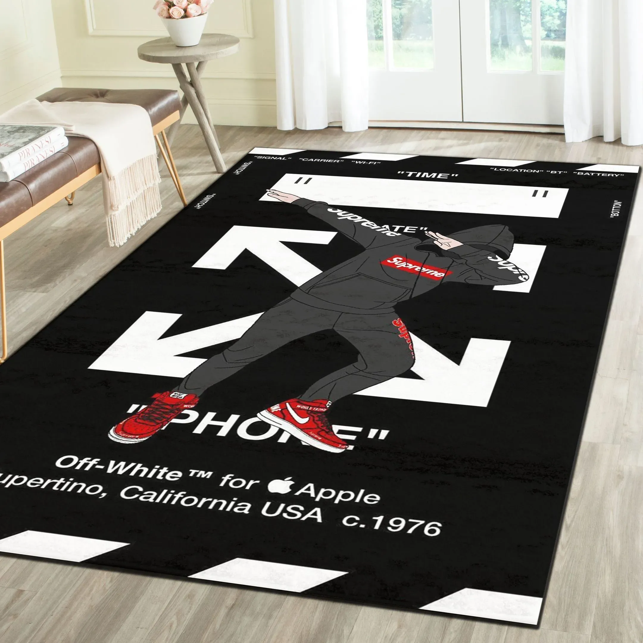 
                off-white fashion logo limited luxury brand rug carpet home decor 05
            