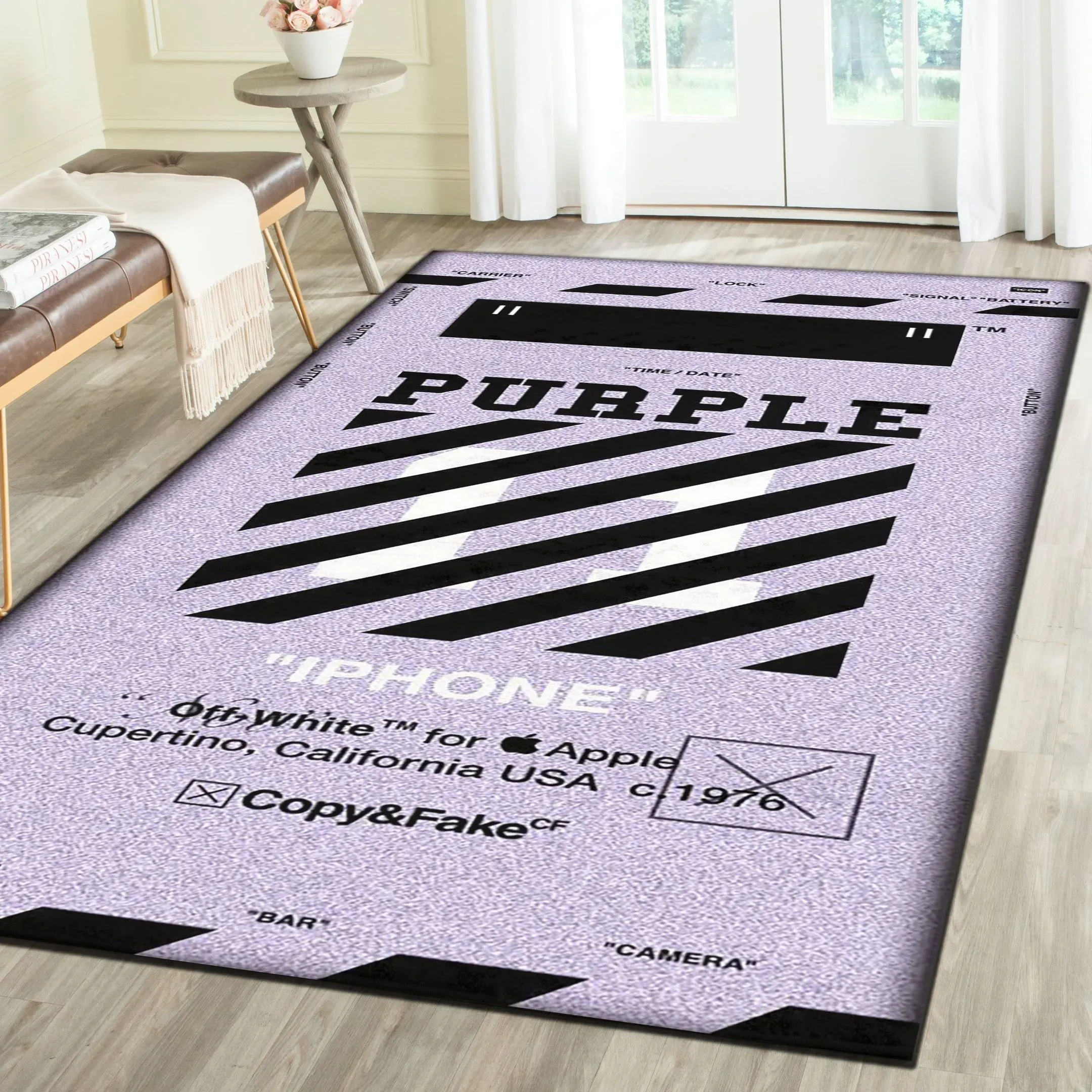 
                off-white fashion logo limited luxury brand rug carpet home decor 03
            