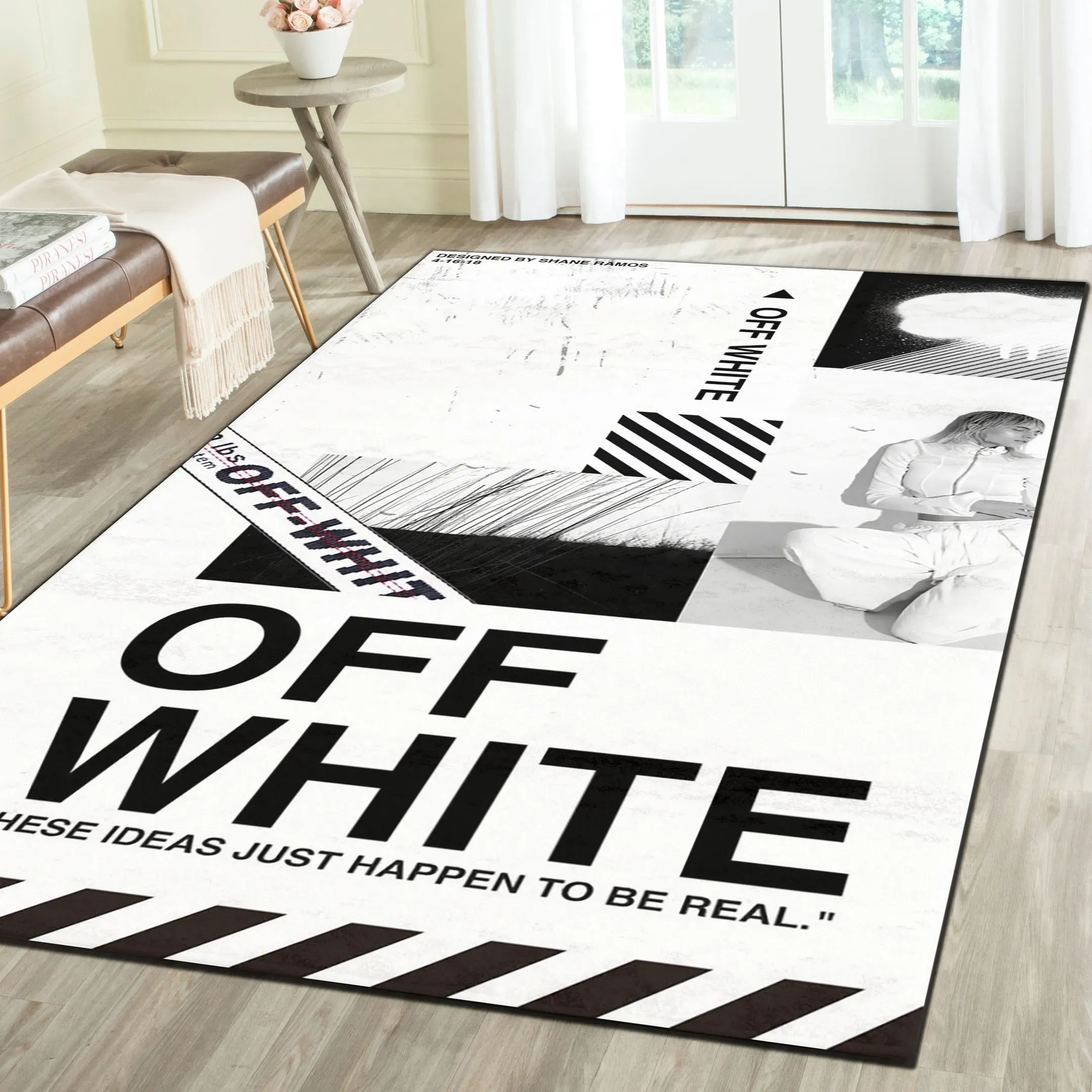 
                off-white fashion logo limited luxury brand rug carpet home decor 01
            