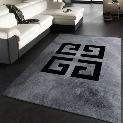 Chic Grey Statement Rug with Bold Greek Key Design