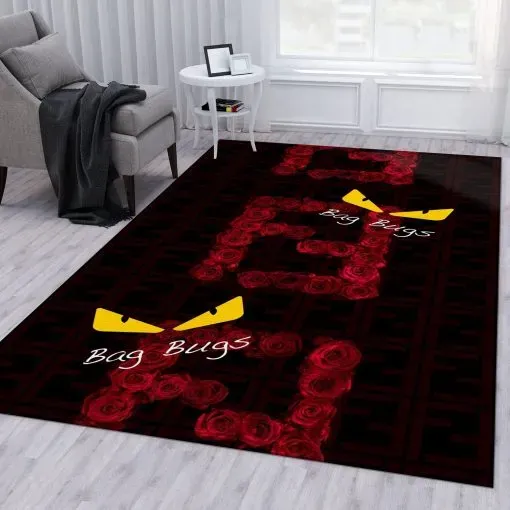 Bag Bugs Bold Red Rectangle Area Rug