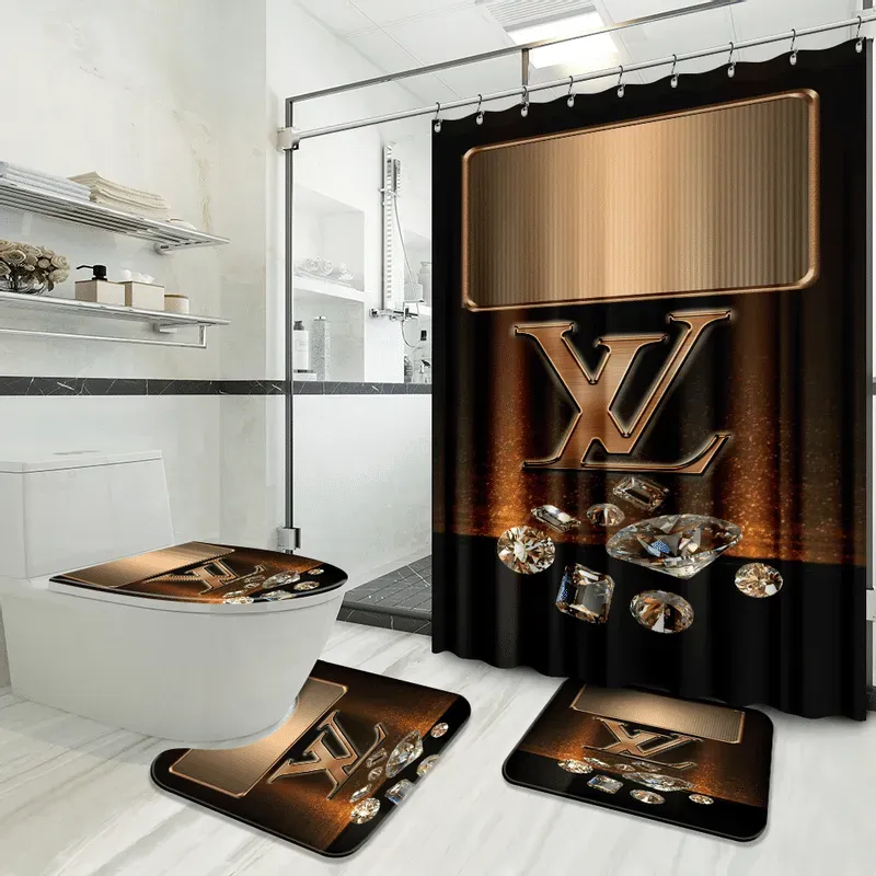 
                louis vuitton diamond fashion logo limited luxury brand bathroom set home decor
            