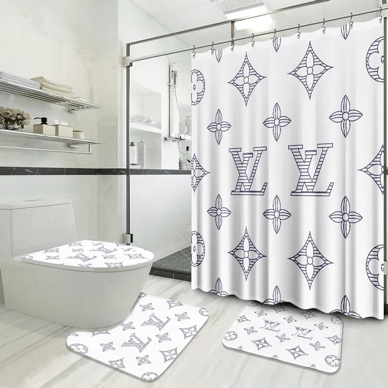 
                louis vuitton logo limited luxury brand white fashion bathroom set home decor
            